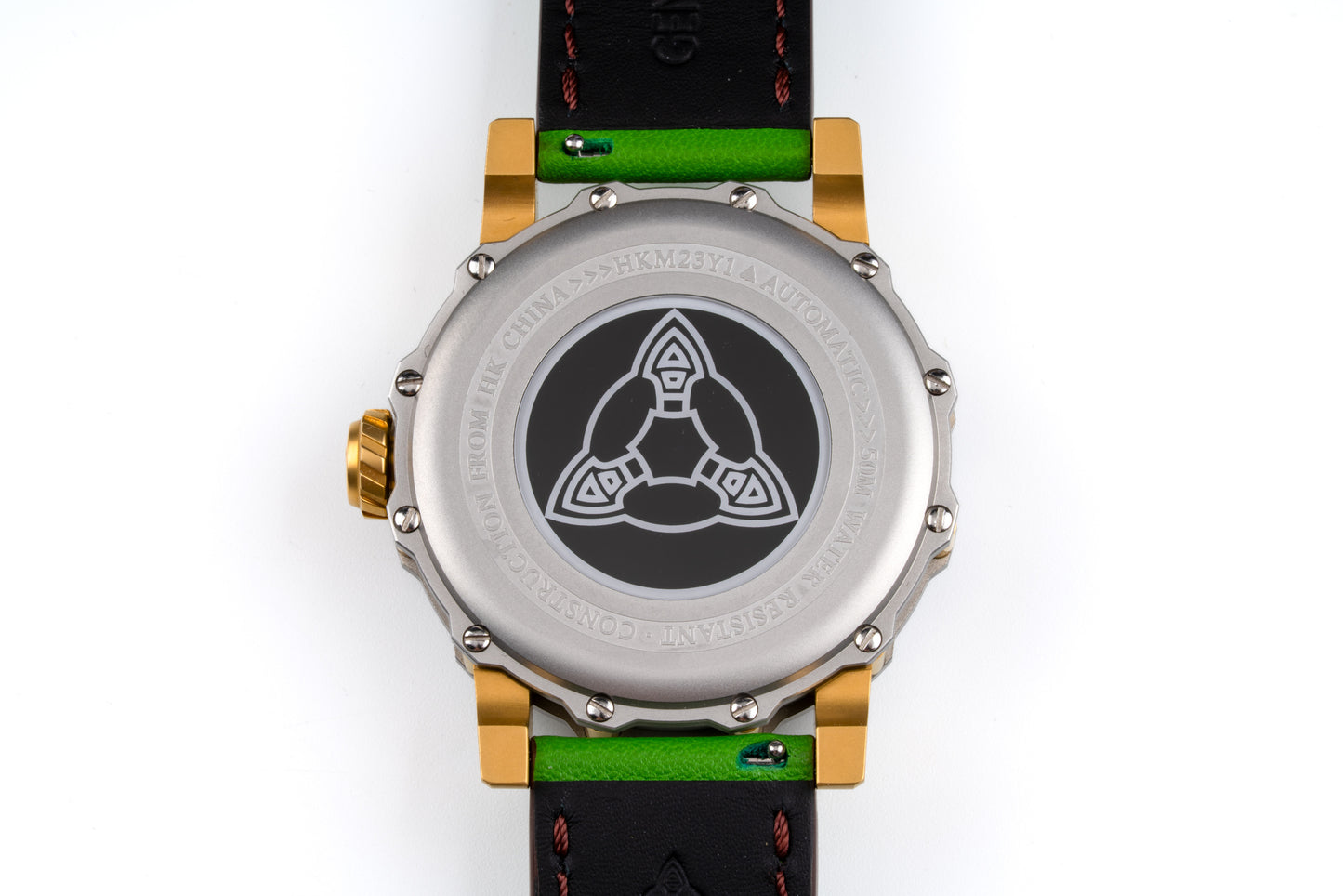 Hankham Two Tone Indians Dial on Green Leather Strap Miyota 8215