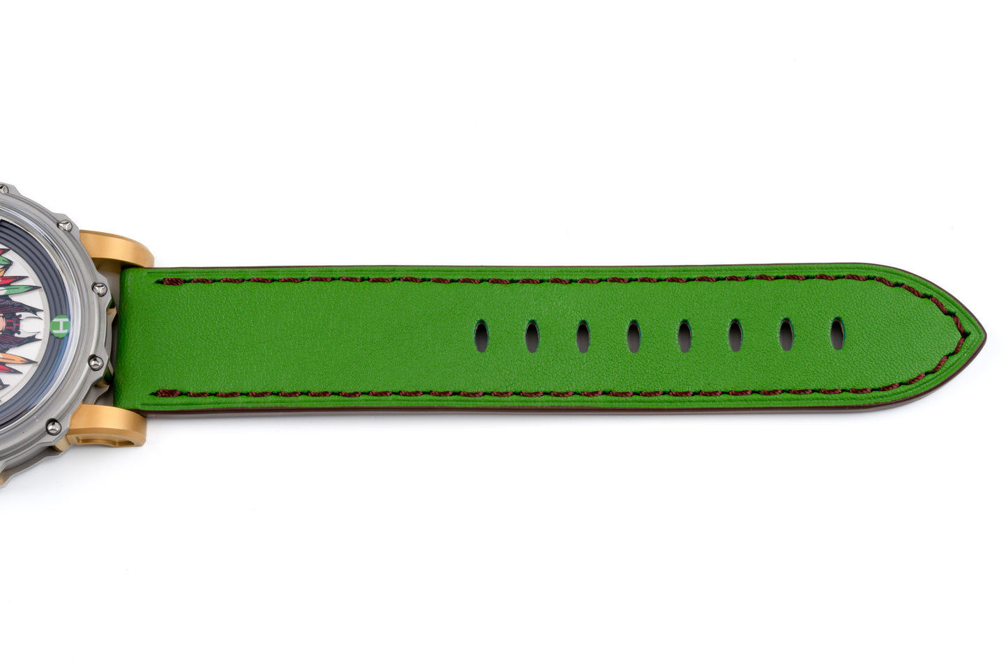 Hankham Two Tone Indians Dial on Green Leather Strap Miyota 8215