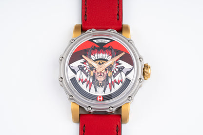 Hankham Two Tone Indians Dial on Red Leather Strap Miyota 8215