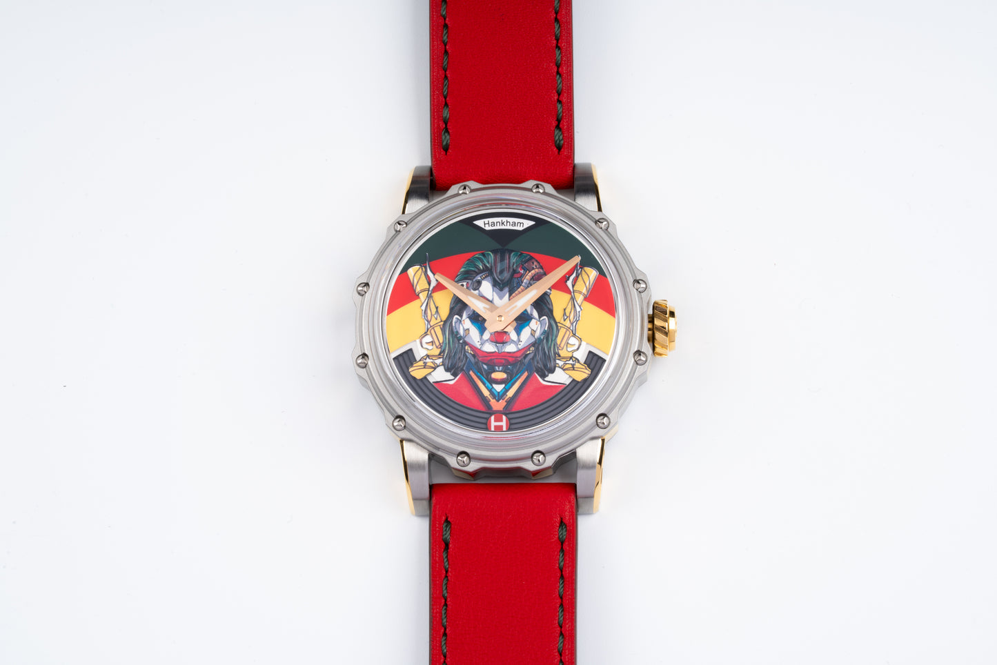Hankham Two Tone Joker Dial on Red Leather Strap Miyota 8215