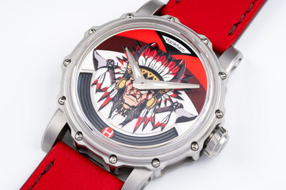 Hankham SS Indians Dial on Red Leather Strap Miyota 8215
