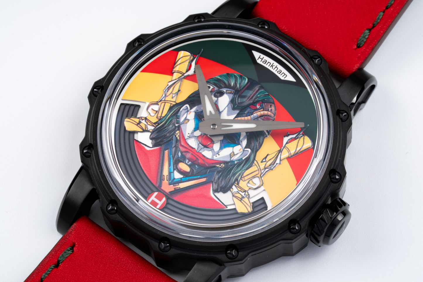 Hankham PVD Joker Dial on Red Leather Strap Miyota 8215