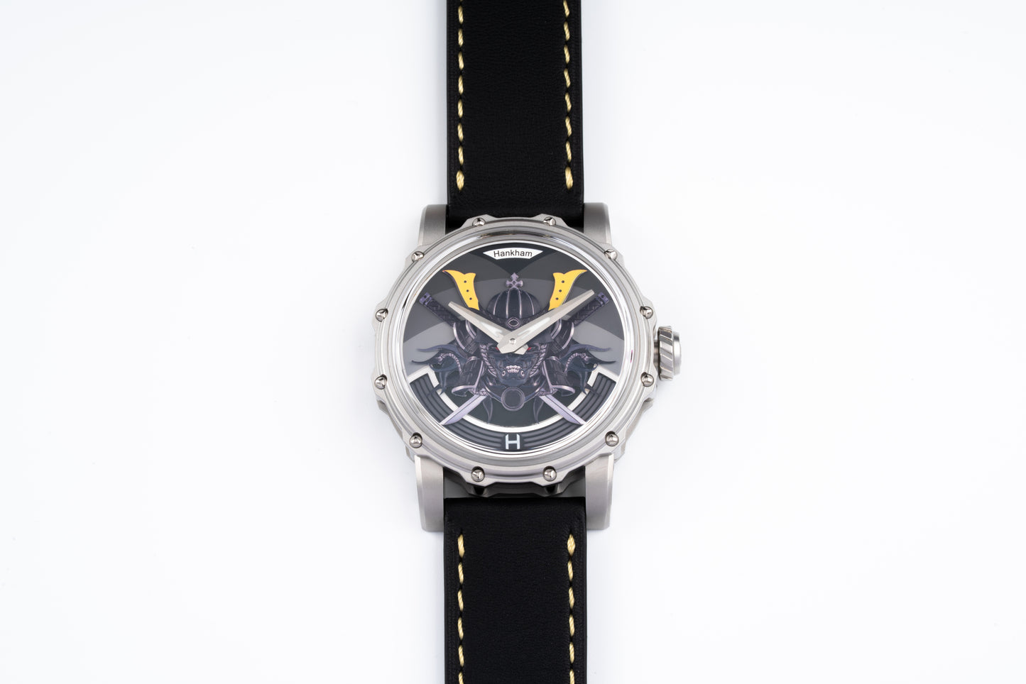 Hankham SS Samurai Dial on Black Leather Strap Miyota 8215