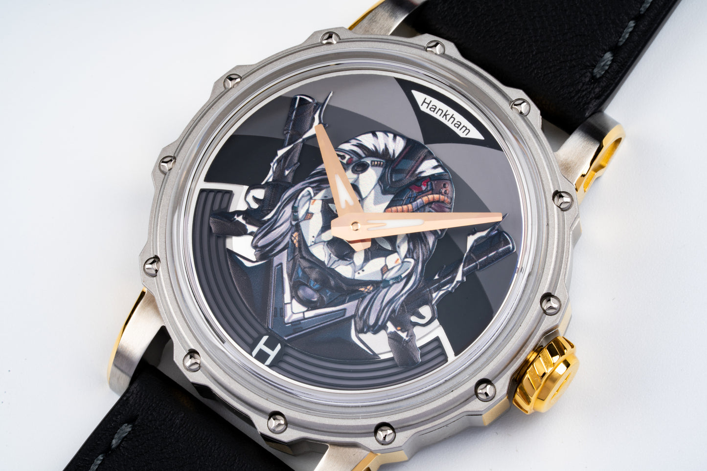 Hankham Two Tone Joker Dial on Black Leather Strap Miyota 8215