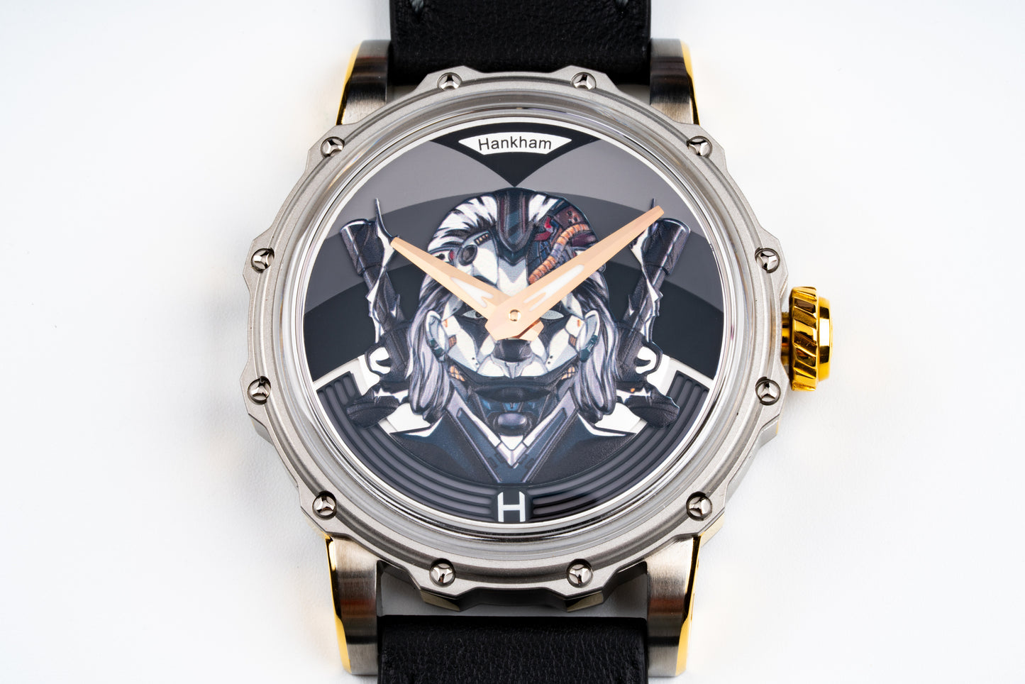 Hankham Two Tone Joker Dial on Black Leather Strap Miyota 8215