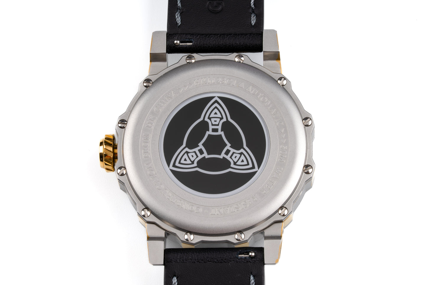 Hankham Two Tone Samurai Dial on Black Leather Strap Miyota 8215