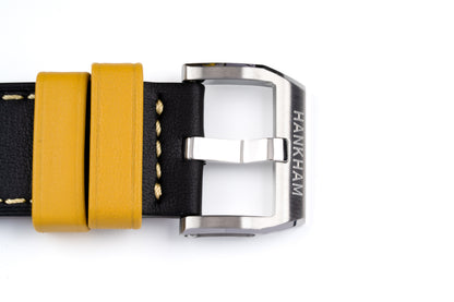 Hankham Two Tone Samurai Dial on Black Leather Strap Miyota 8215