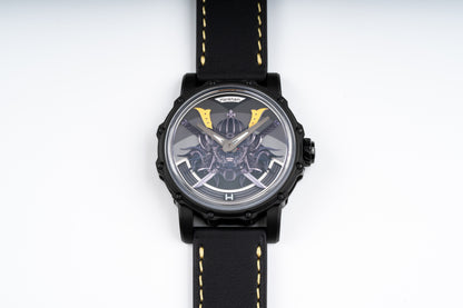 Hankham PVD Samurai Dial on Black Leather Strap Miyota 8215