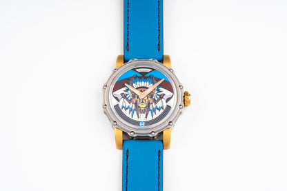 Hankham Two Tone Indians Dial on Blue Leather Strap Miyota 8215