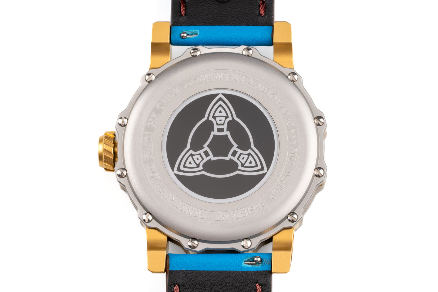 Hankham Two Tone Indians Dial on Blue Leather Strap Miyota 8215