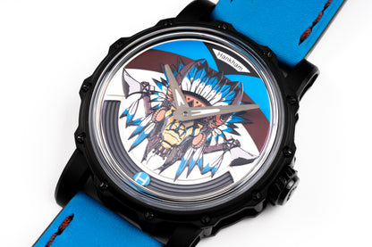 Hankham PVD Indians Dial on Blue Leather Strap Miyota 8215