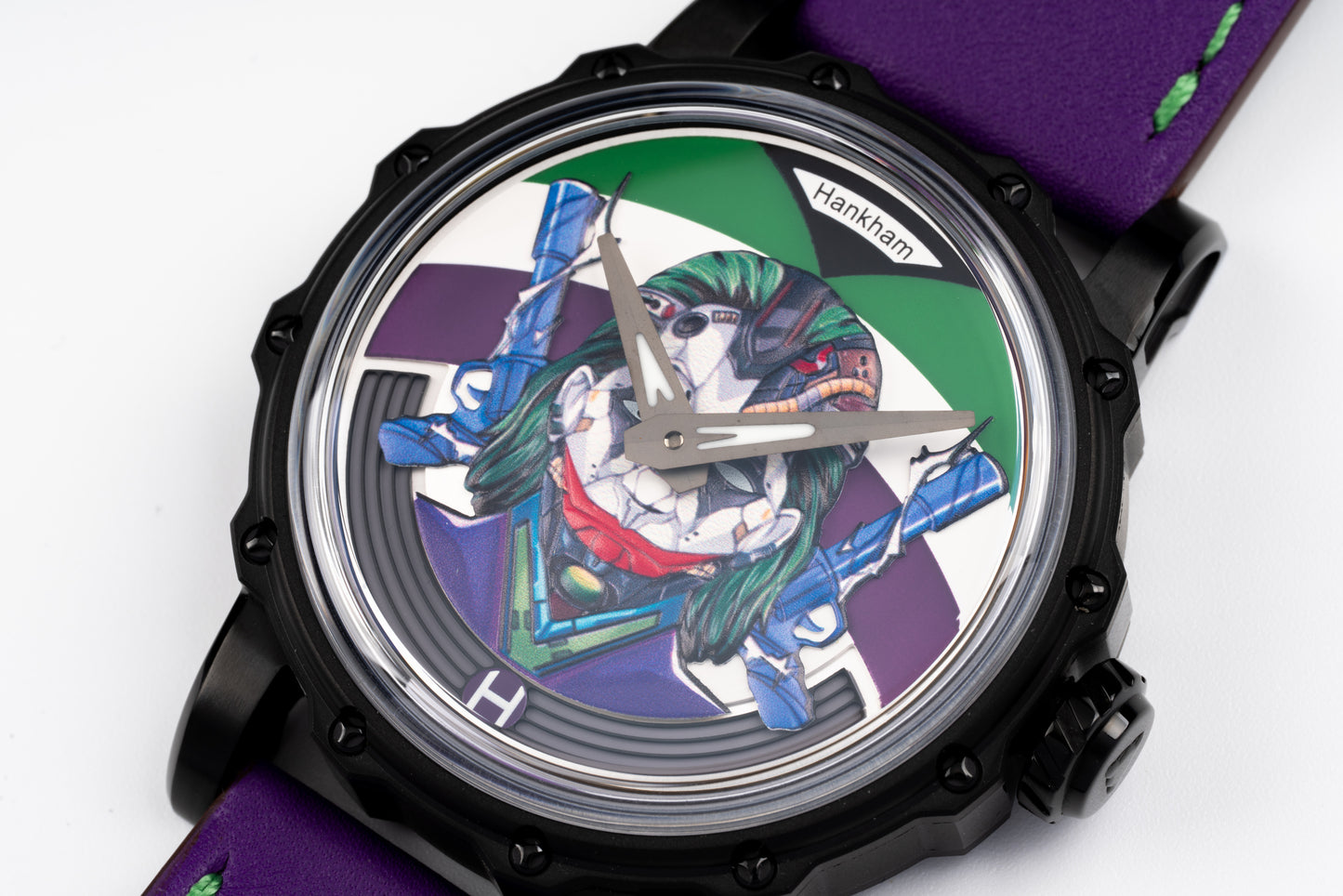 Hankham PVD Joker Dial on Purple Leather Strap Miyota 8215
