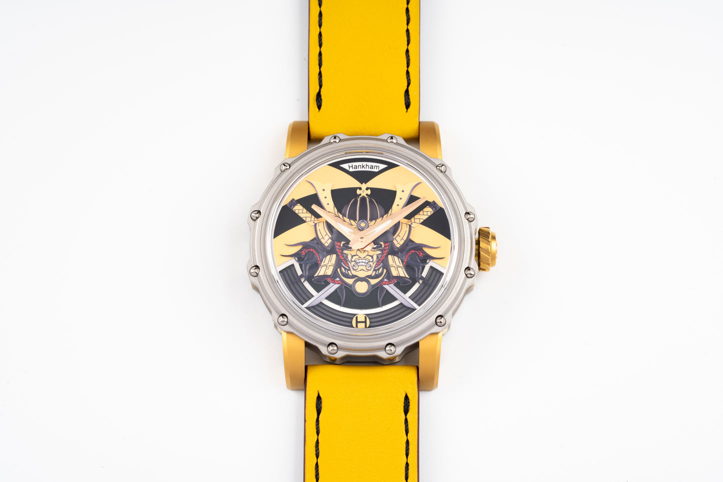 Hankham Two Tone Samurai Dial on Yellow Leather Strap Miyota 8215