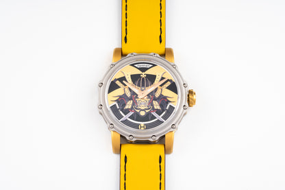 Hankham Two Tone Samurai Dial on Yellow Leather Strap Miyota 8215