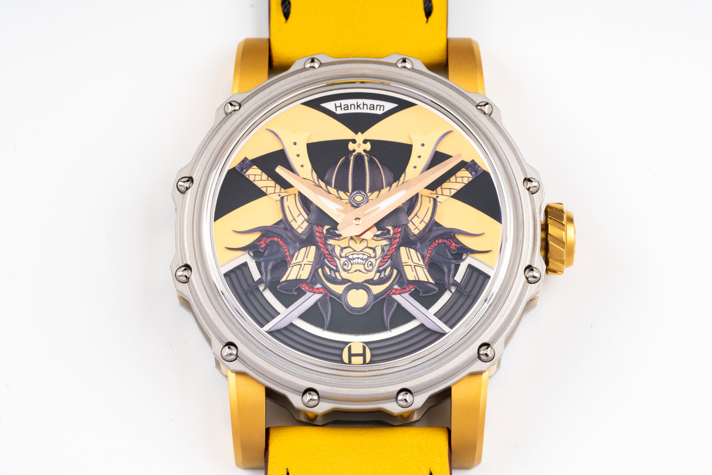 Hankham Two Tone Samurai Dial on Yellow Leather Strap Miyota 8215