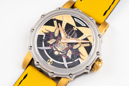 Hankham Two Tone Samurai Dial on Yellow Leather Strap Miyota 8215