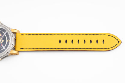 Hankham Two Tone Samurai Dial on Yellow Leather Strap Miyota 8215
