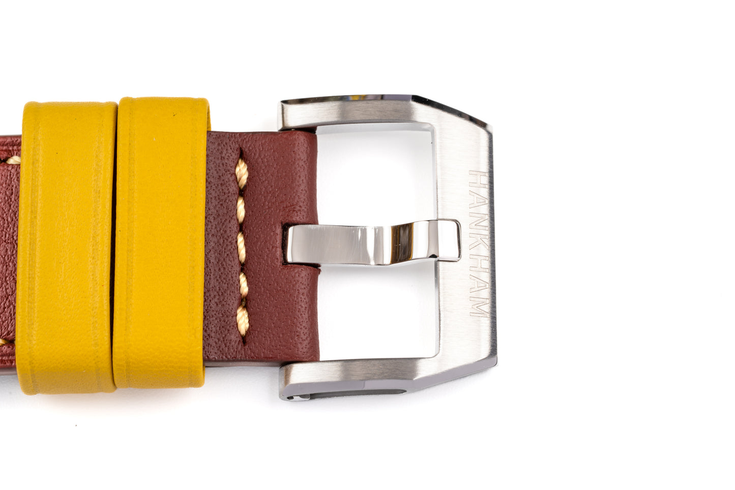 Hankham Two Tone Samurai Dial on Red Leather Strap Miyota 8215