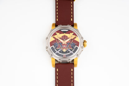 Hankham Two Tone Samurai Dial on Red Leather Strap Miyota 8215