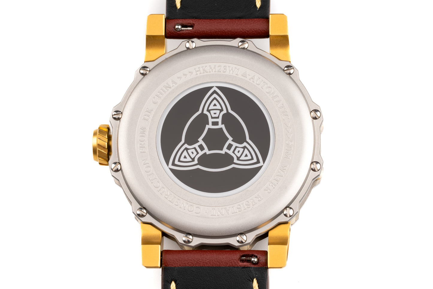 Hankham Two Tone Samurai Dial on Red Leather Strap Miyota 8215