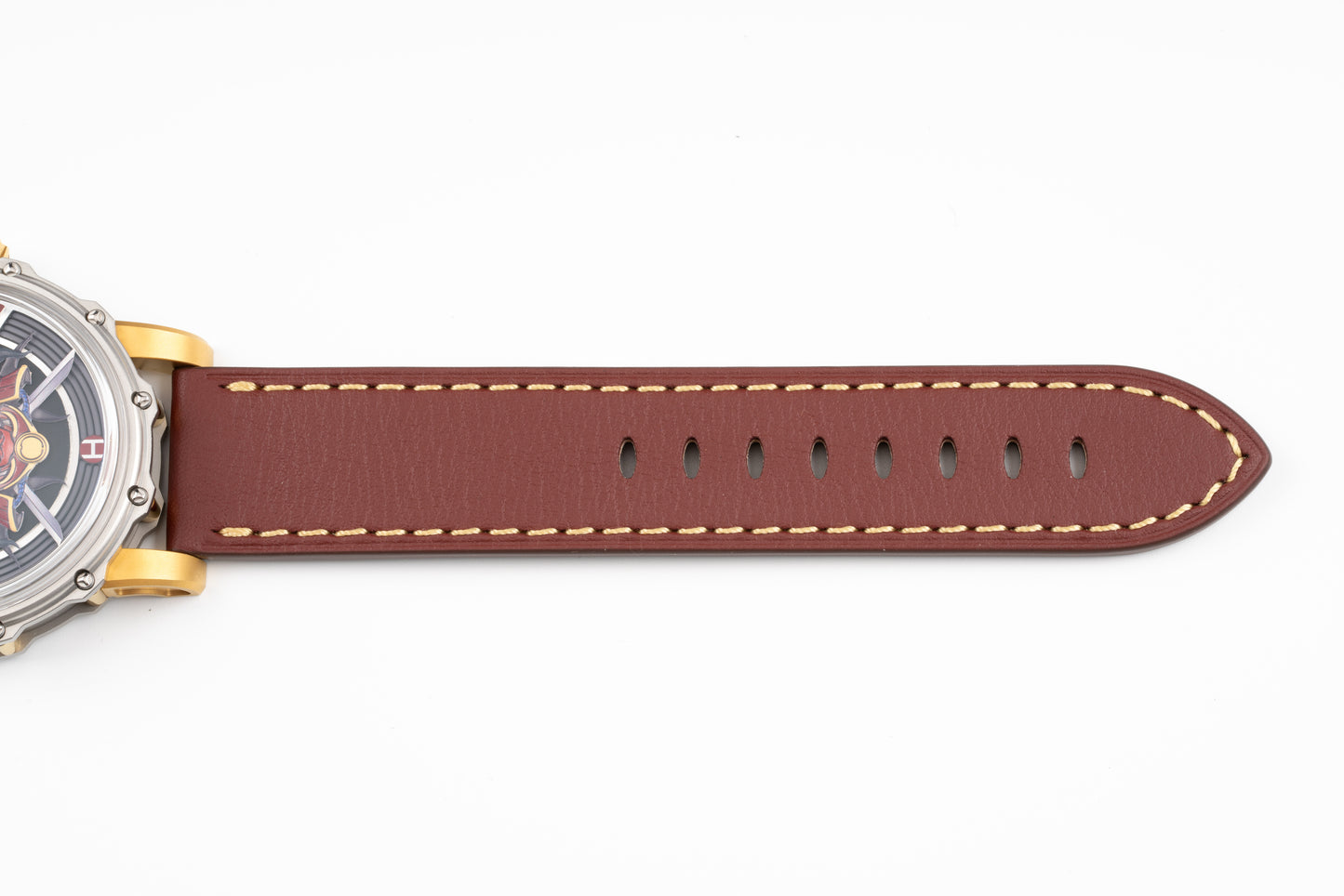 Hankham Two Tone Samurai Dial on Red Leather Strap Miyota 8215