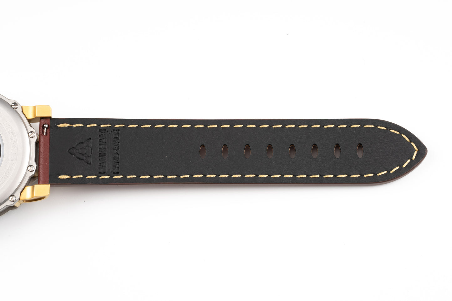 Hankham Two Tone Samurai Dial on Red Leather Strap Miyota 8215