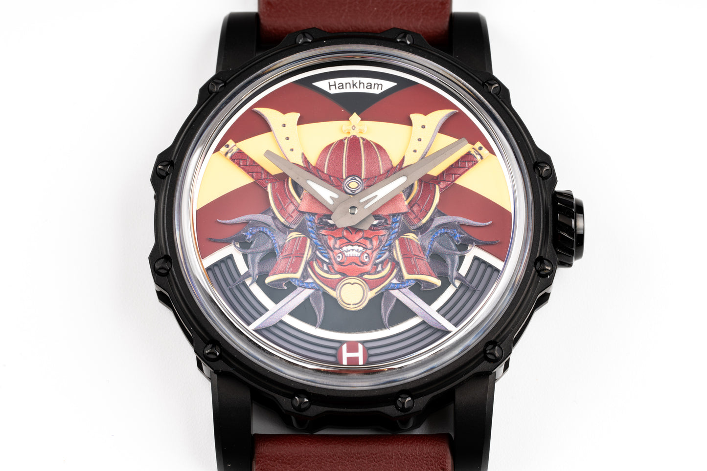 Hankham PVD Samurai Dial on Red Leather Strap Miyota 8215
