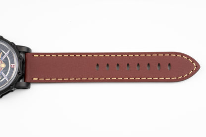 Hankham PVD Samurai Dial on Red Leather Strap Miyota 8215