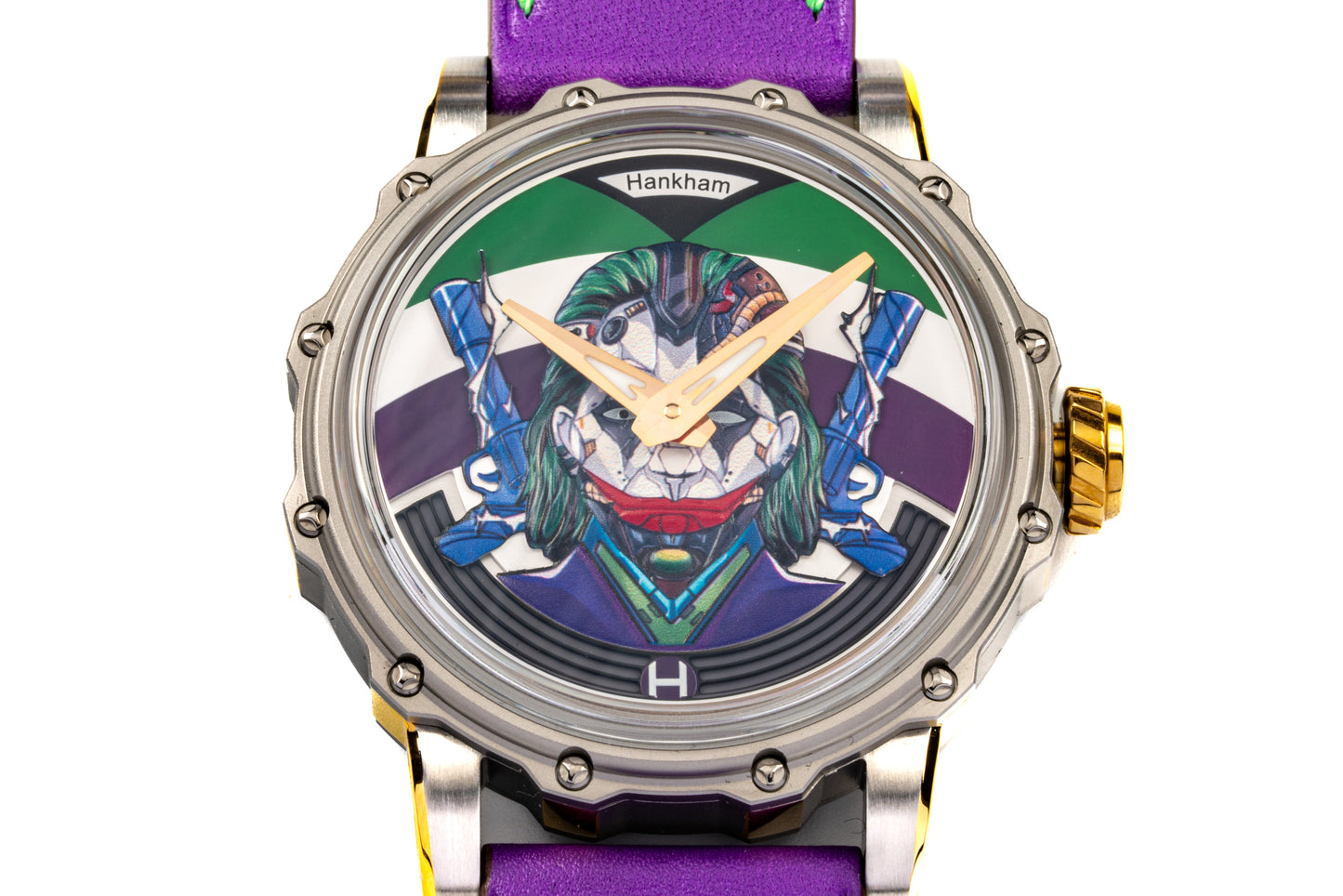 Hankham Two Tone Joker Dial on Purple Leather Strap Miyota 8215