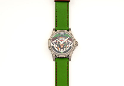 Hankham SS Indians Dial on Green Leather Strap Miyota 8215