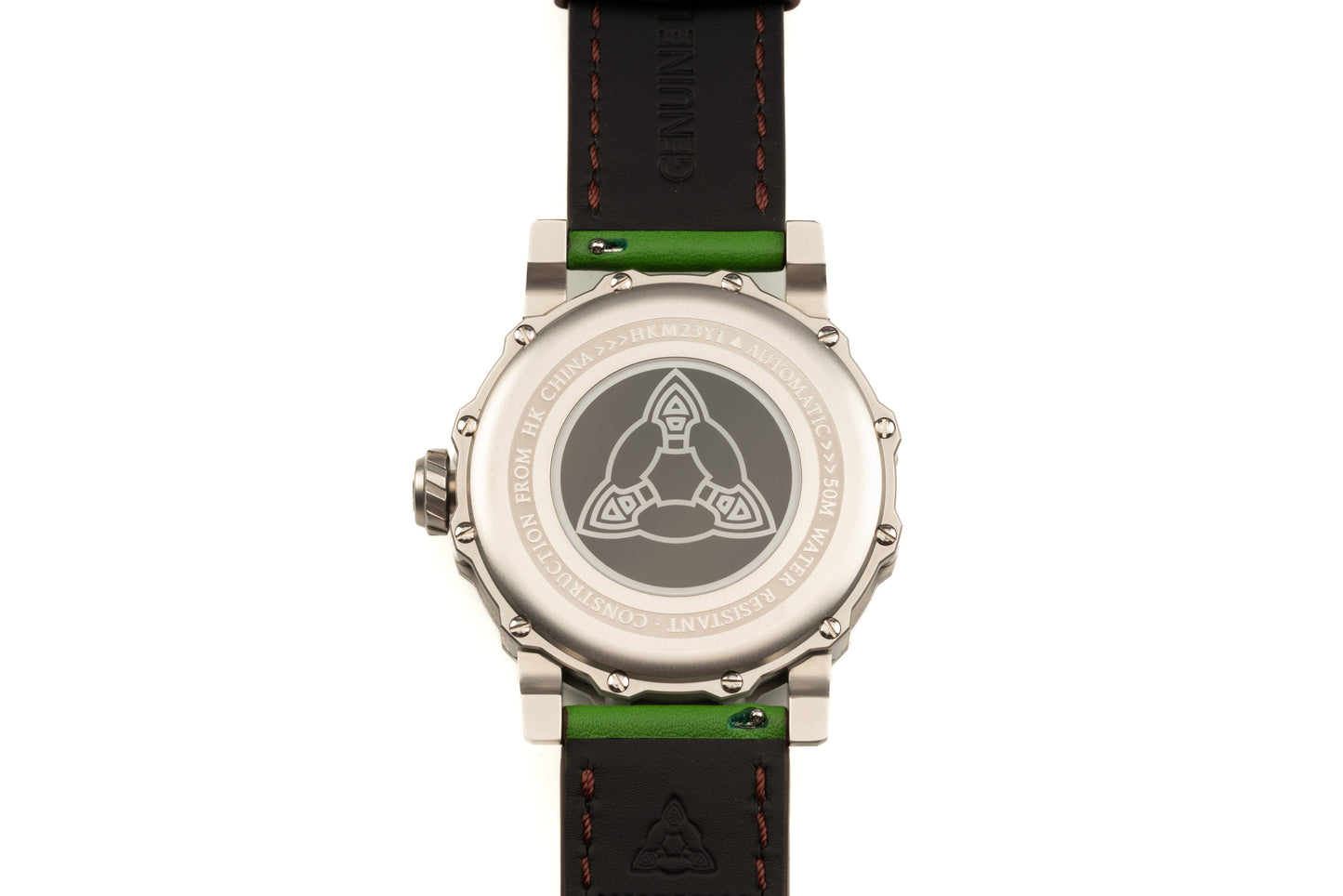 Hankham SS Indians Dial on Green Leather Strap Miyota 8215