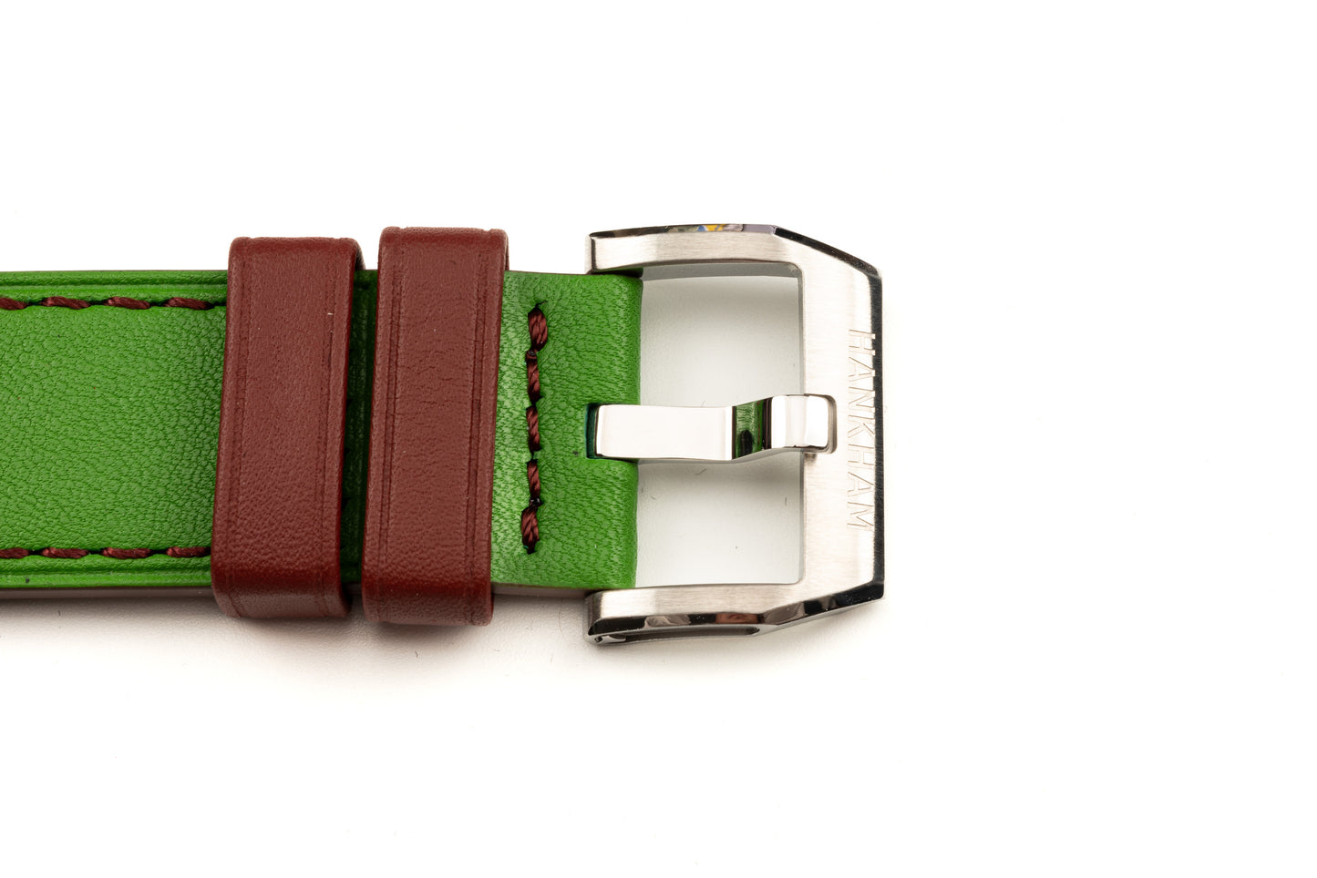 Hankham SS Indians Dial on Green Leather Strap Miyota 8215